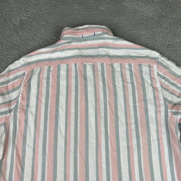 Denim Flower Shirt Mens XL Multicolored‎ Striped Ricky Singr  Button Down - Picture 9 of 10